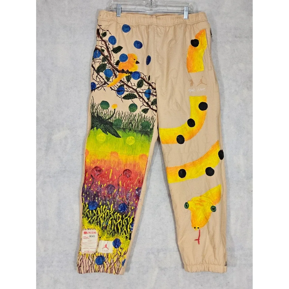 Nike Air Jordan Flight Union Pants Mens XL Photon Dust Joggers Sweatpants Custom